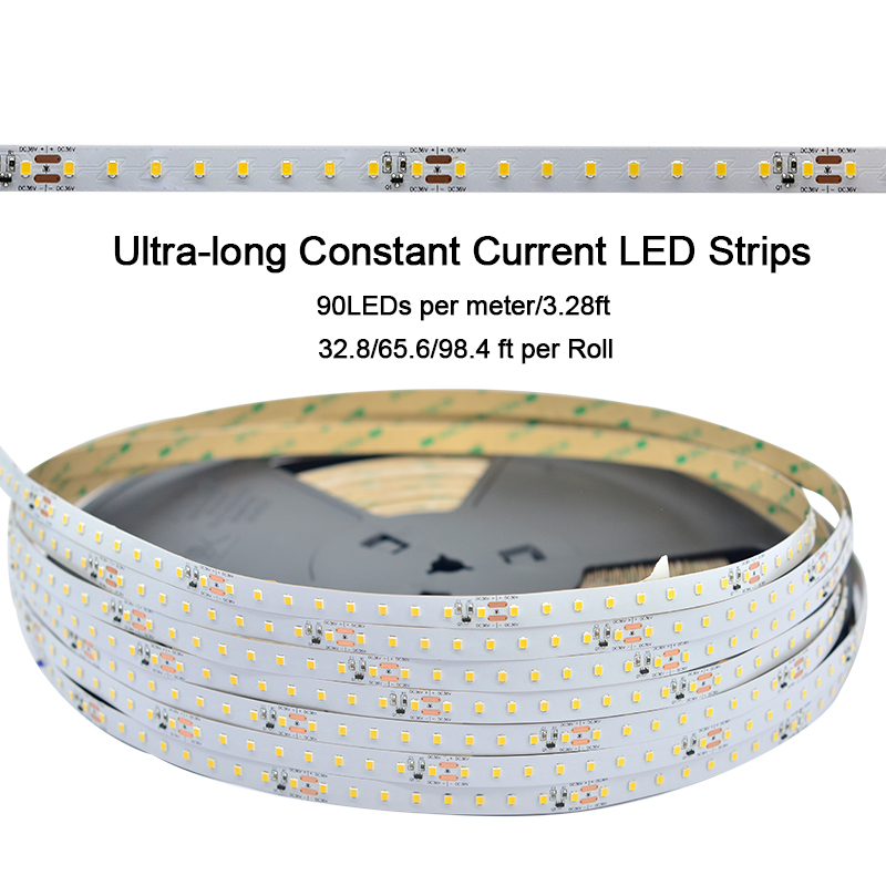DC36V 2835SMD White Super Long Constant Current LED Strip Light - 32.8 to 98.4Ft Optional